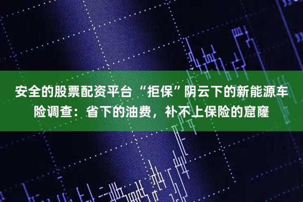 安全的股票配资平台 “拒保”阴云下的新能源车险调查：省下的油费，补不上保险的窟窿